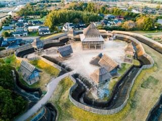 吉野ヶ里遺跡風景　空撮